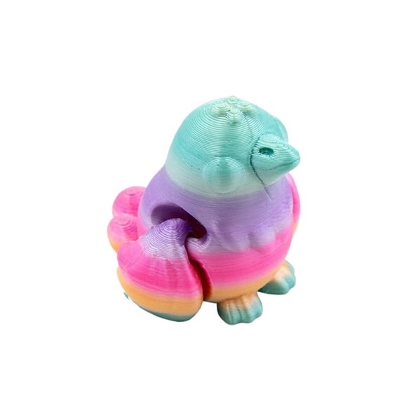 1PC Rainbows(sort color random) 4.2cm 3D Printed Little Crow with Flowers on Its Head , Cute Animal Figurine, Holiday Decoration