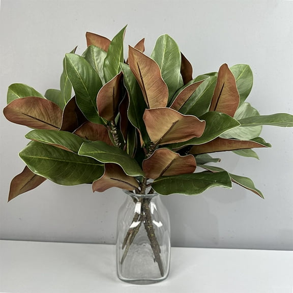 1PC Real Touch Magnolia Leaf Stems-22 Inch Artificial Magnolia Branches for Vase,Realistic Greenery Picks for Wedding,Home,Office,Party Table Centerpiece Decor,Indoor Fall Decorations