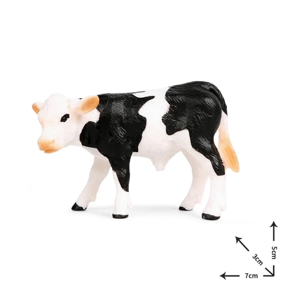 1PC Realistic Solid Cow Animal Figurine, Farm Animal Simulation Model, Durable Plastic Farm Animal Model, Educational Play Toy