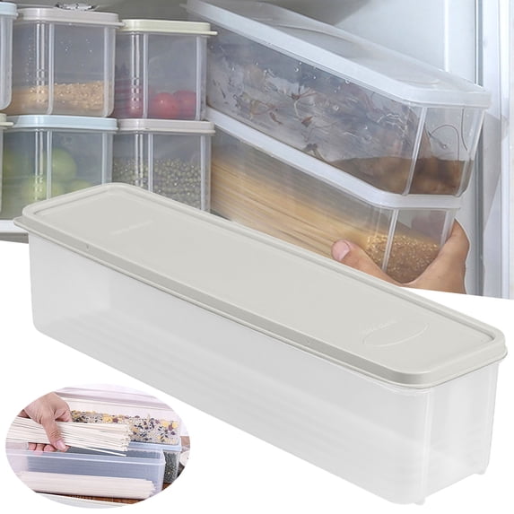 1PC Rectangular Fresh-Keeping Box, Long Strip Sealed Container, Stackable Organizer for Refrigerator Vegetables, Fruits & Snacks