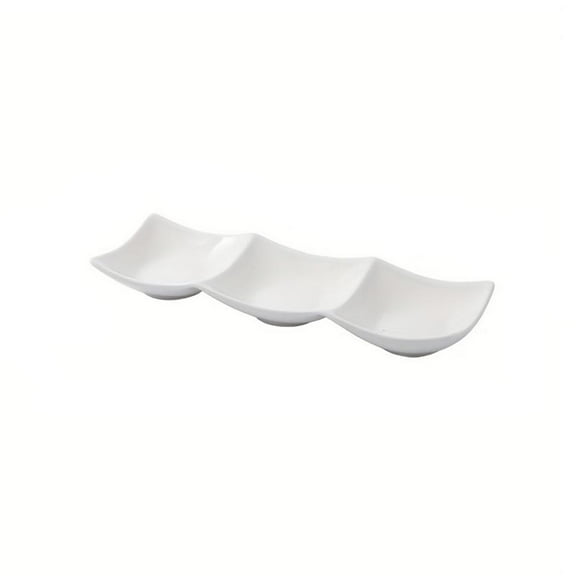 1PC Rectangular White Ceramic Plate Stackable Appetizer Snack Dip Plate