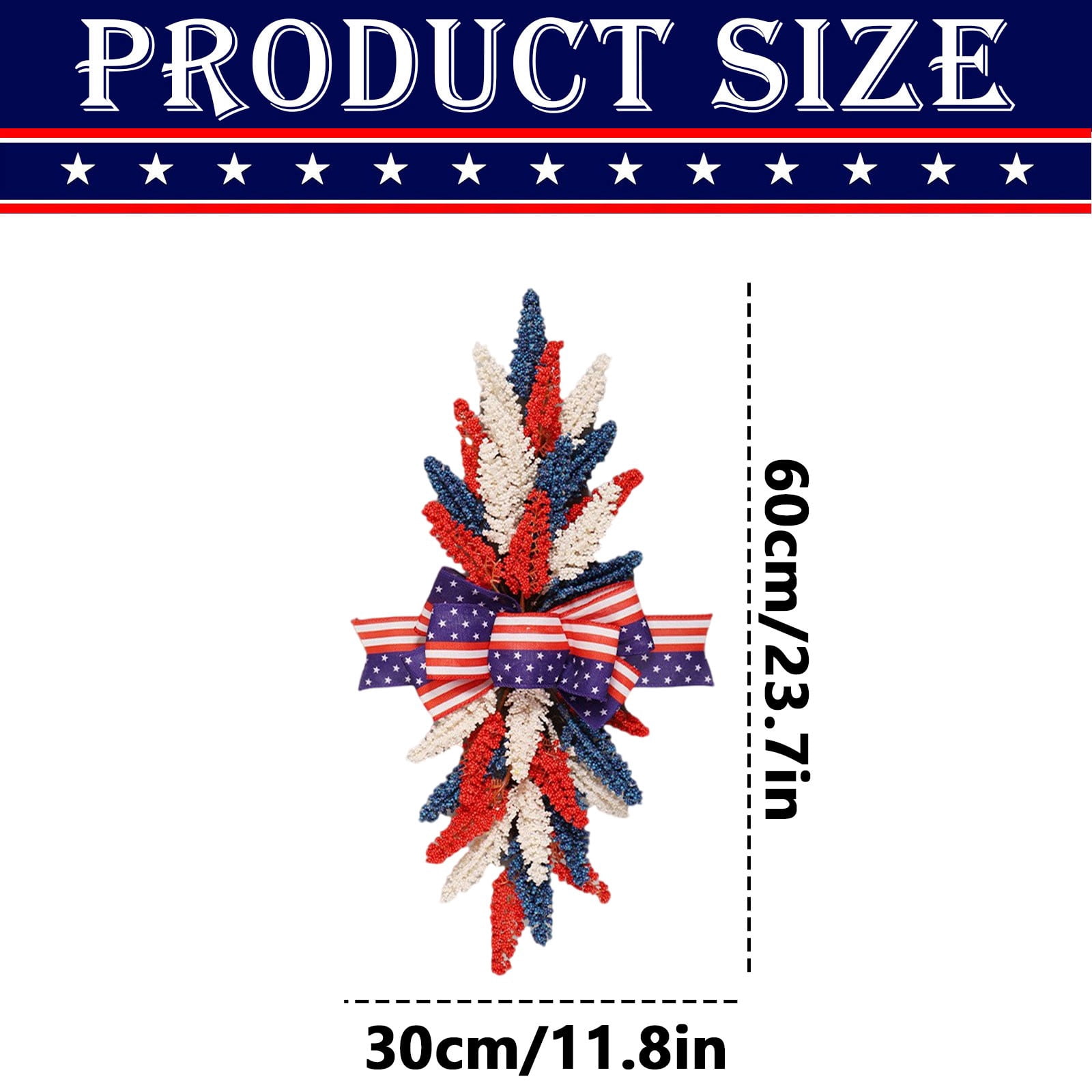 1PC Red White Blue Wheat Ear Teardrop Decoration, Patriotic Hanging ...