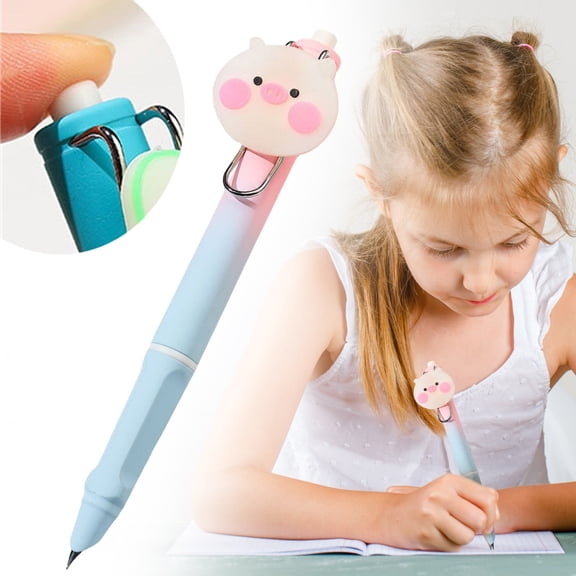 1PC Refillable & Retractable Fountain Pen, Retractable Ballpoint Pen, Cartoon Animal Pens for Stationery Office, Fun Desk Accessories
