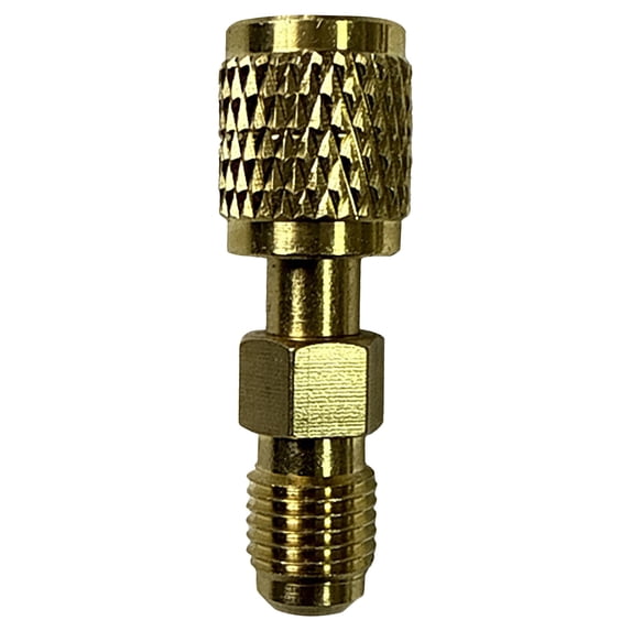 1PC Refrigerant Brass Adapter, AC Refrigerant Adapter for Refrigerant Tanks Mini Split Systems, Vacuum Pump & Gauge Hose Connector