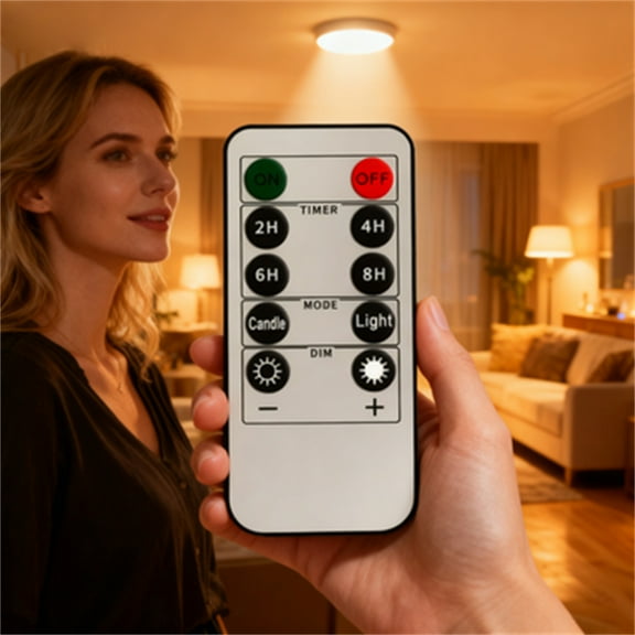 1PC Remote Control for LED Flameless Battery Operated Candles, Flickering Electronic Tea Lights, Wireless Dimmer Switch for Realistic Votive & Pillar Candles, Universal Easy Use (2-3cm)