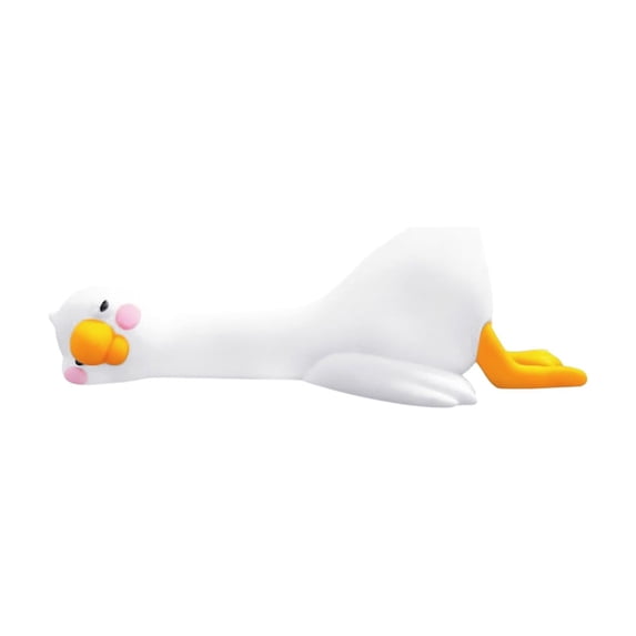 1PC Resin Goose Figurine Computer Monitor Decor,Cute Mini Goose Statues for Car Dashboard,Funny Desk/TV/Photo Frame Decorations (White Goose)