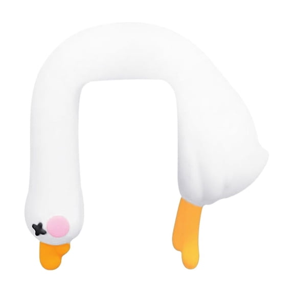 1PC Resin Goose Figurine Computer Monitor Decor,Cute Mini Goose Statues for Car Dashboard,Funny Desk/TV/Photo Frame Decorations (White Goose)