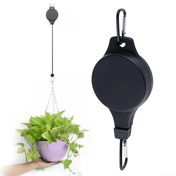 1PC Retractable Plant Pulleys for Hanging Plants, Adjustable Hanger Hook for Outdoor Garden Flower Plant Basket, Hanging Plants, Bird Feeders