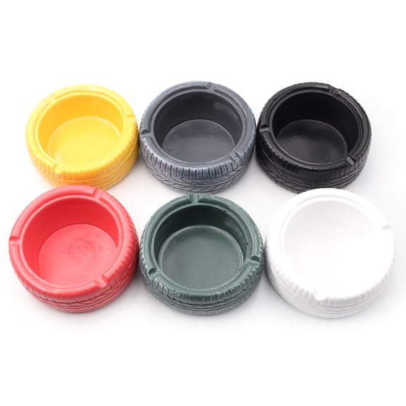 1PC Retro Personality Trend Hand Sanding Resin Tire Tyre Patterns Ashtray Creative For Home Bar Nordic Decoration Ornament Style