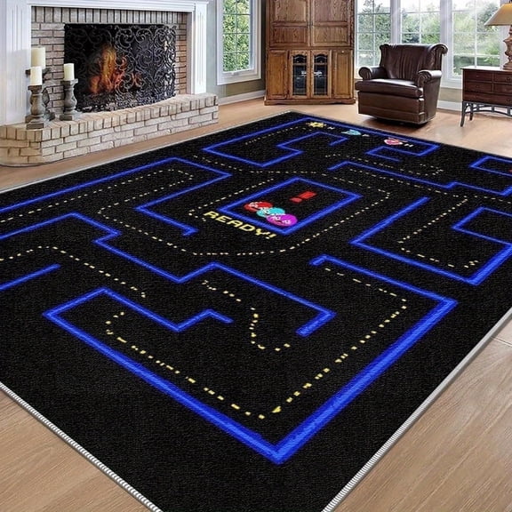 1PC Retro Video Game Style Area Carpet Local Carpet, Lightweight Washable Easy-to-Tidy Carpet Mat Festival Gift, Suitable for Living Room, Bedroom, Office, Hallway, Balcony, Room Accessones