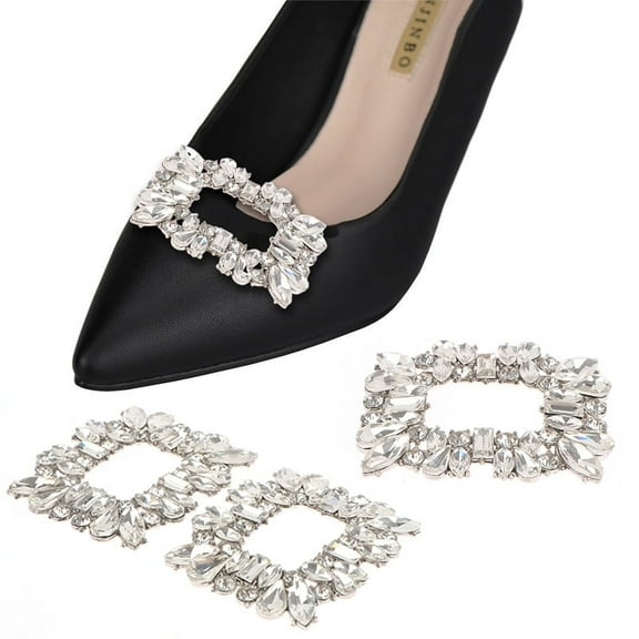 1PC Rhinestone Shoe Clip Metal Shoe Buckle Women Shoes Decoration for Wedding Party High Heels Pumps Flat