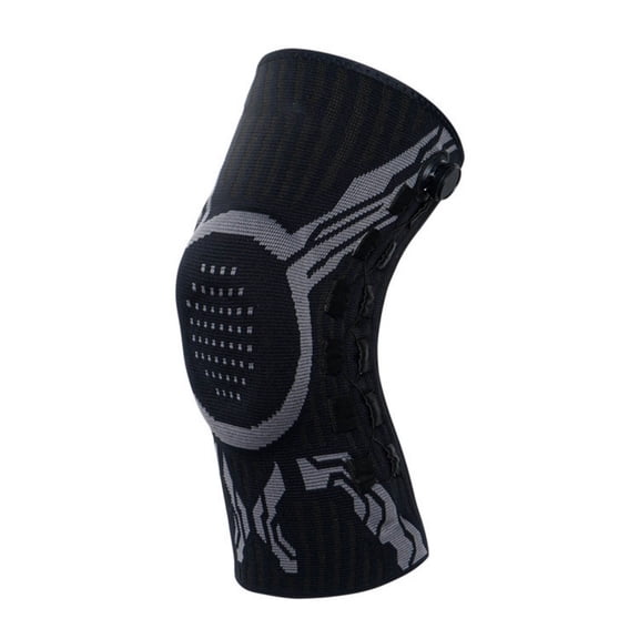 1PC Right Leg Professional Knee Brace with Adjustable Compression Knob, Breathable Compression Knee Sleeve with Side Stabilizers & Patella Gel Pad for Sports, Running, Joint Pain Relief,Black,L