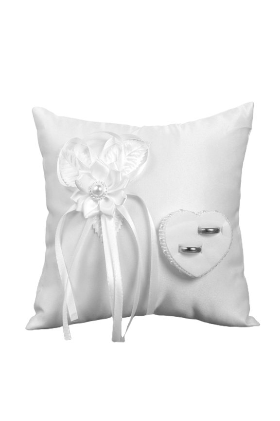 1PC Ring Pillow Imitation Camellia Romantic Stylish Square Ring Holder Cushion Marriage Supplies