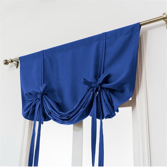 1PC Roman Curtain Beige Tie Up Curtains For Kids Room Small Windows Thermal Insulated Window Shades For Bathroom Kitchen Rod Pocket (30 X 46 Inches Long) Polyester Curtains,Bu2,Cloth