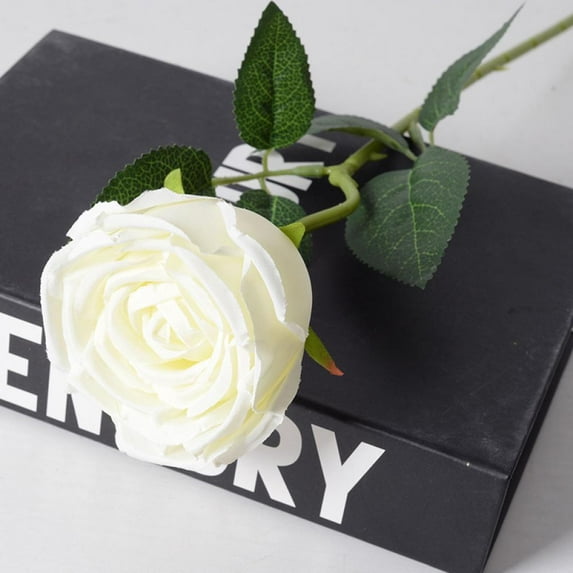 1PC Rose Artificial Flower, Single Stem Fake Flowers Bridal Wedding Bouquet, Realistic Blossom Flora for Home Garden Party Hotel Office Decorations