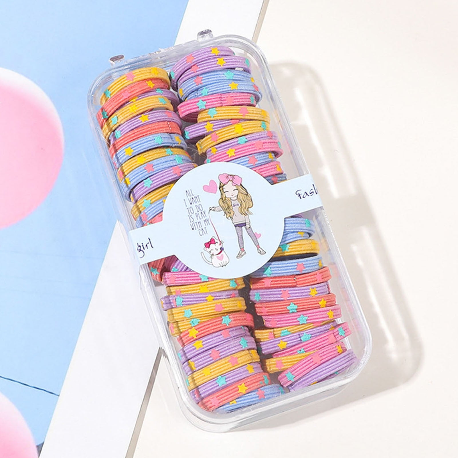 1PC S Shower Cap Brown 60 Pcs Girls Colorfull Elastic Hair Bands Kids