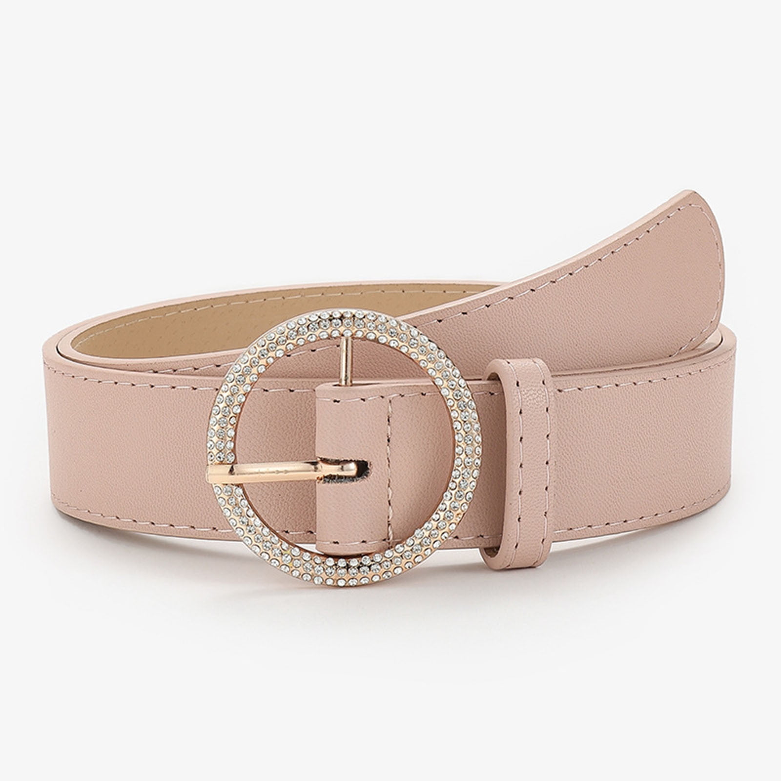 1PC S Waist Belt Pink Women Belt Fashion Inlaid Rhinestone Round Buckle  Vintage Dress Belt - Walmart.com