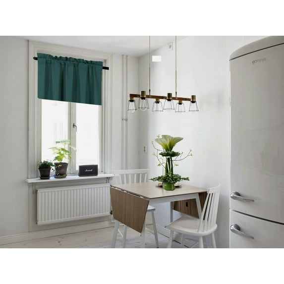 1PC SOLID FOAM LINED BLACKOUT PANEL HALF WINDOW CURTAIN OR VALANCE ROOM DARKENING IN MANY COLORS AND SIZES ( HUNTER GREEN (RS9) VALANCE )