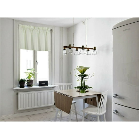 1PC SOLID FOAM LINED BLACKOUT PANEL HALF WINDOW CURTAIN OR VALANCE ROOM DARKENING IN MANY COLORS AND SIZES ( IVORY (RS9) VALANCE )
