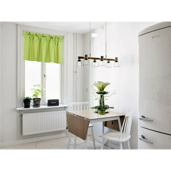 1PC ROD POCKET SOLID LINED FOAM BACKING BLACKOUT WINDOW CURTAIN PANEL TREATMENT DRAPE SMOOTH TOUCH ( LIME ,RS9 VALANCE 38" X 18" )