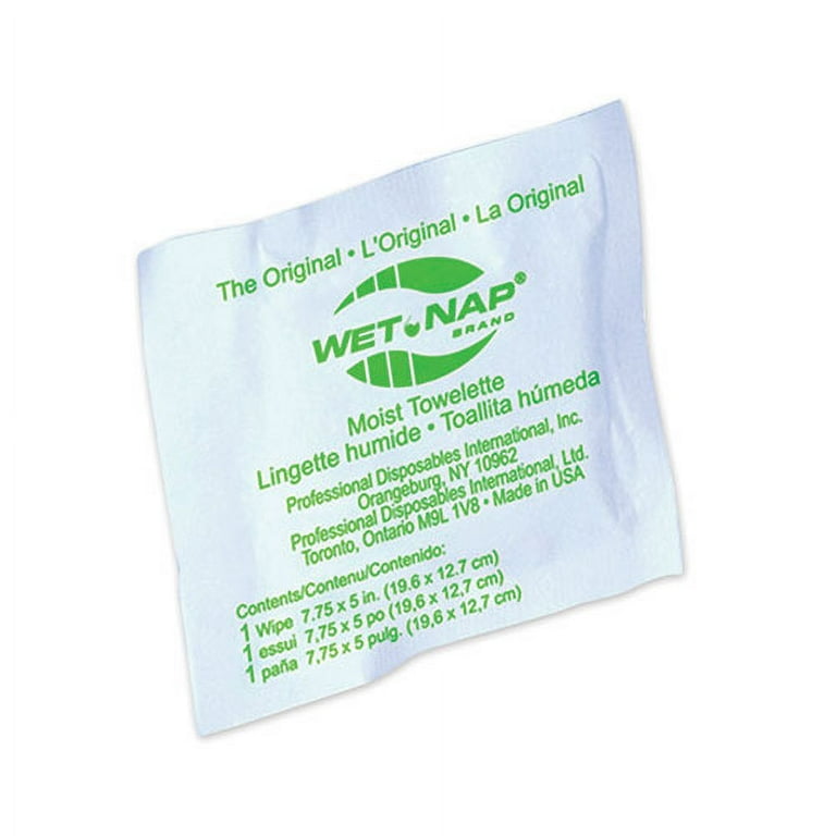 Wet-Nap Premoistened Towelettes, 1-Ply, 5 x 7.75, Unscented, White, 100/Pack, 10 Packs/Carton Wet-Nap Premoistened Towelettes, 1-Ply, 5 x 7.75, Unscented, White, 100/Pack, 10 Packs/Carton