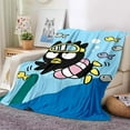 1PC Sanrio Bad Badtz Maru Cartoon Blanket Hello Kitty Soft Flannel