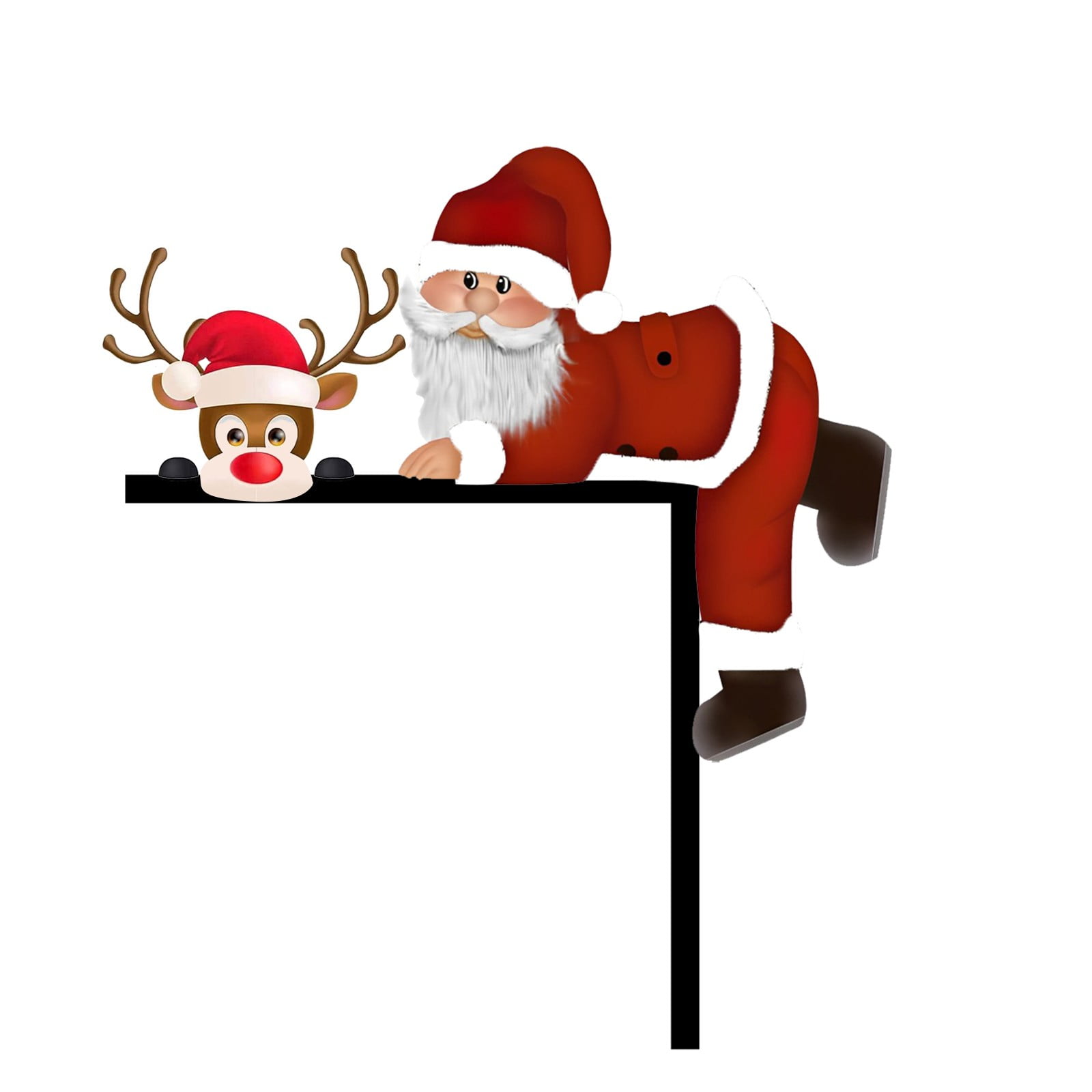 1PC Santa Clau Christmas Door Corner Decoration DIY Stitching Creatives Home Decor Homes Decor