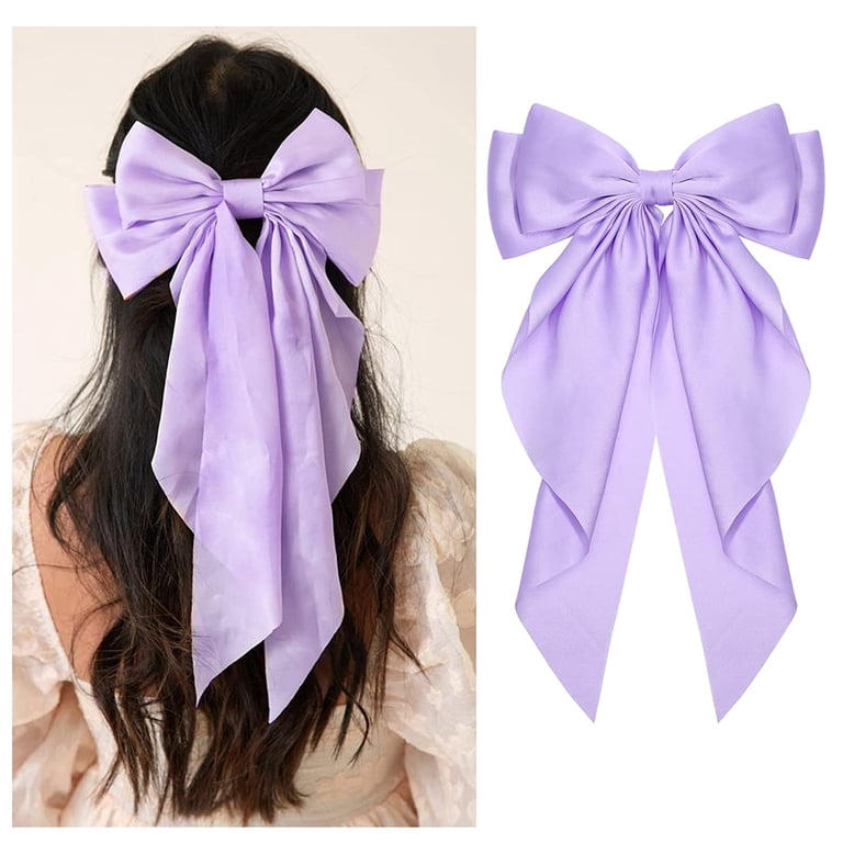 1PC Satin Hair Bows for Women Large Hair Barrettes Ribbon  display picture 2