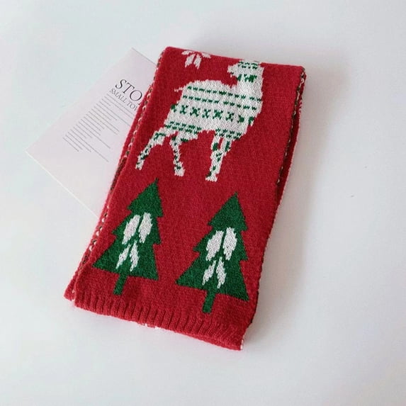 1PC Scarf Wool Christmas Autumn And Winter Baby Boys Girls Christmas Scarf Warm And Thick Cute Knitted Woolen Cartoon Scarf