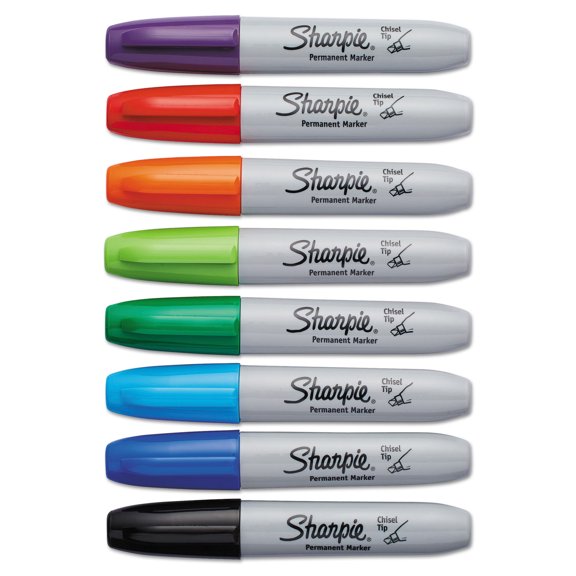 1PC Sharpie Chisel Tip Permanent Marker, Medium Chisel Tip, Assorted Colors, 8/Set