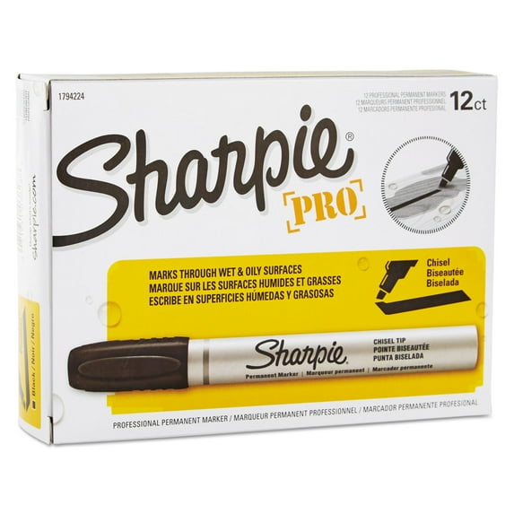 1PC Sharpie Durable Metal Barrel Permanent Marker, Broad Chisel Tip, Black