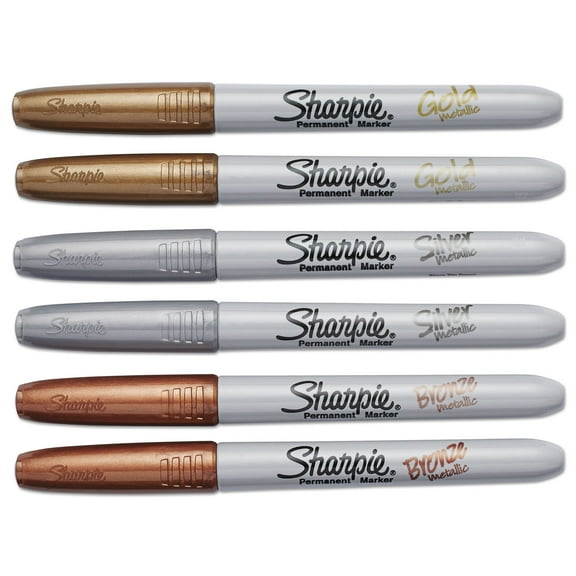 1PC Sharpie Metallic Fine Point Permanent Markers, Fine Bullet Tip, Gold-Silver-Bronze, 6/Pack
