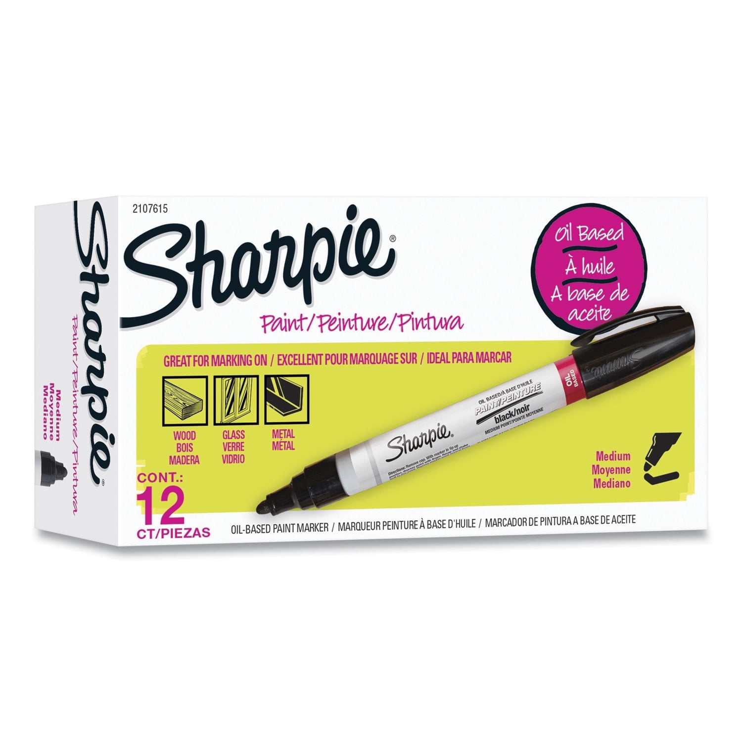Permanent Paint Marker, Medium Bullet Tip, Black, Dozen Permanent Paint Marker, Medium Bullet Tip, Black, Dozen