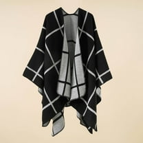 1PC Shawl Black Cotton Womens Color Blocking Autumn Spring Winter Windproof Warm Cloak Shawl Shawl Cardigan Shawl