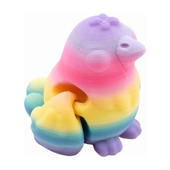 1PC Silk Candies(sort colors random) 4.2cm 3D Printed Little Crow with Flowers on Its Head , Cute Animal Figurine, Holiday Decoration