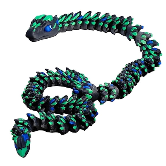 1PC Simulated Eye 3D Printed Snake Snake La ser 3D Printed Diceratops Snake Sparkling Flexible 3D Articulated Snake Fish Tank