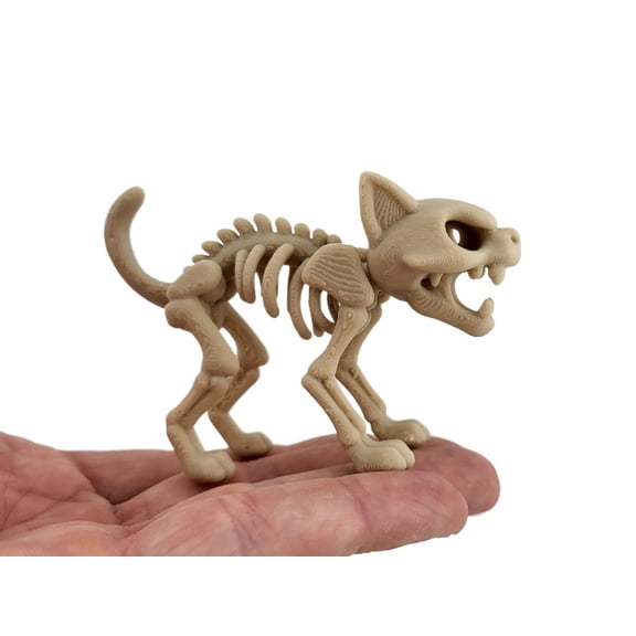 1PC Skeleton Cat Statue Cute Halloween Skull Style 3D Printing