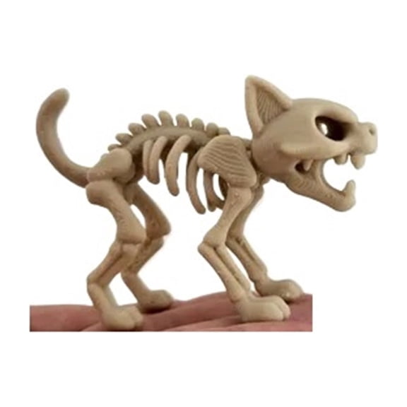 1PC Skeleton Cat Statue Cute Halloween Skull Style 3D Printing