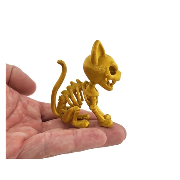 1PC Skeleton Cat Stylized 3D Printing Figurine Cute 3D Printing