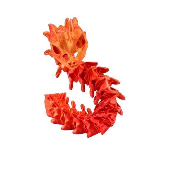1PC Skeleton Snake Colorful Red Gold 30CM 3D printed dragon figurines snake dragon figurines skull snake
