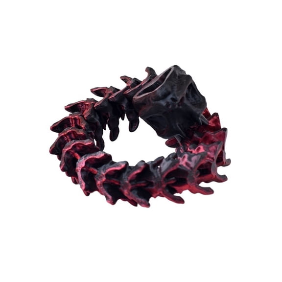 1PC Skeleton Snake Colorful Red and Black 30CM 3D printed dragon figurines snake dragon figurines skull snake