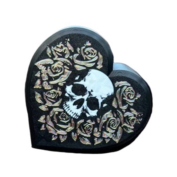 1PC Skull Heart Shaped Box with Tight Fitting Lid 3D Printed Gift