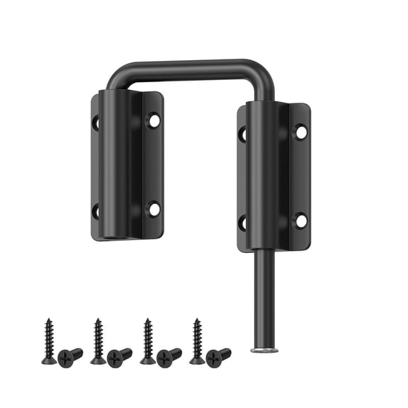 1PC Sliding Door Loop Lock with Screw Tutuviw Multi-Angle Aluminum Alloy Gate Latches Security U-Bolt Latch Locks for Window, Closet, Fence, Shed (Black)
