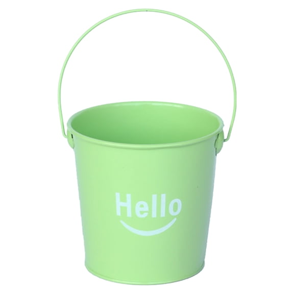 1PC Small Metal Buckets with Handle,Colored Metal Bucket Small Pails Tinplate Tin Pails Containers,Metal Bucket,Metal Tins,Mini Metal Buckets for Party Decor,Garden Planters,Green,4.7x3.5x4.3 Inch