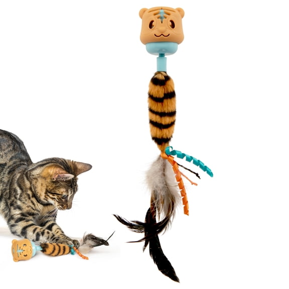 SmartyKat Twist 'N Twirl Electronic Motion Cat Toy with USB Rechargeable Battery & Twirling Feathered Teaser Tail