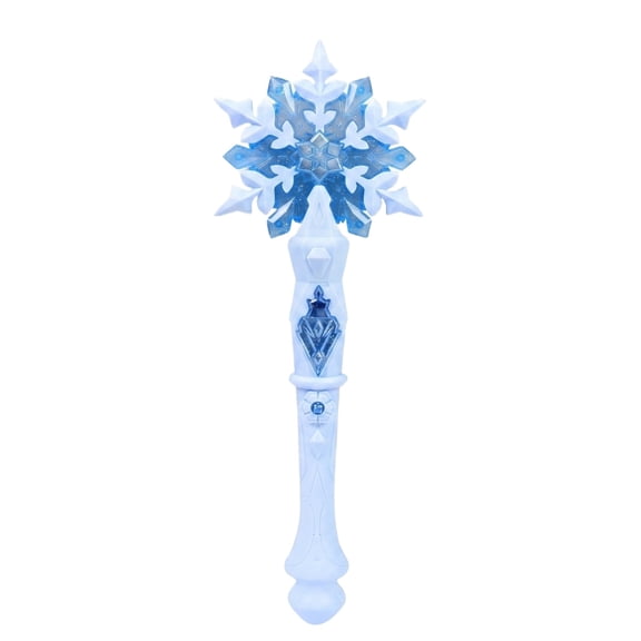 1PC Snowflake Magic Wand with Music & LED Light Up, Princess Glow Wand for Themed Birthday Party Favors, Christmas Halloween Cosplay Supplies Blue