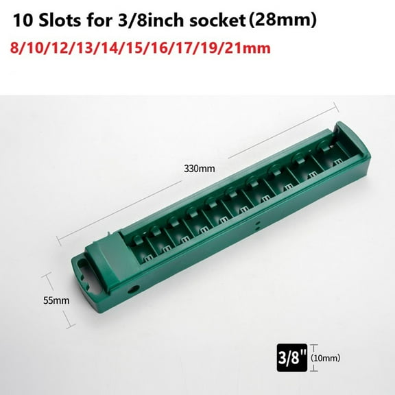 1PC Socket Organizer Box 3/8 1/4 1/2inch Drive ABS Plastic Socket Clip Rail Holder Empty Socket Storage Toolbox Socket Storage