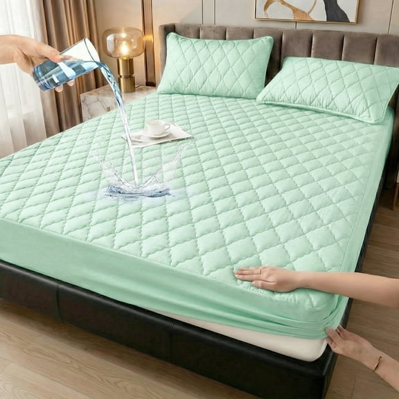 1PC Soft And Comfortable 100% Waterproof Mattress Protector, All-Season Cooling Breathable Noiseless Mattress Pad Cover