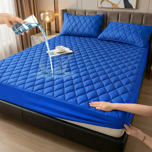 1PC Soft And Comfortable 100% Waterproof Mattress Protector, All-Season Cooling Breathable Noiseless Mattress Pad Cover