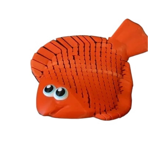1PC Soft Flounder - a flexible fish 3D printed ornament with movable joints